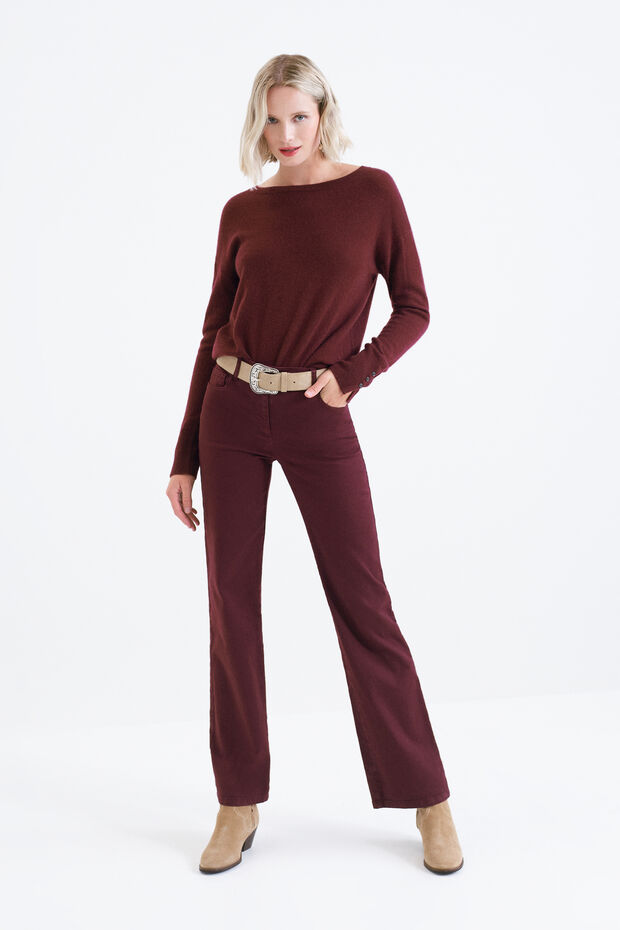 Pantalon en gabardine de coton à la coupe Flare et gainante.